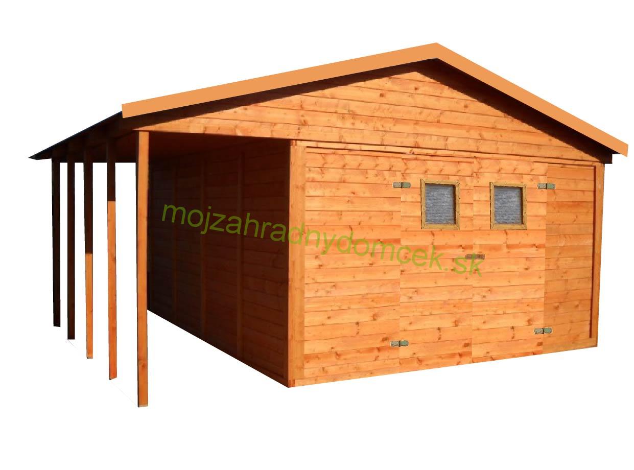 Cabañas y casetas con terraza, Caseta de jardín de madera con terraza  BILBAO 12,6m2 + 3,6m2, 19mm, con ventana