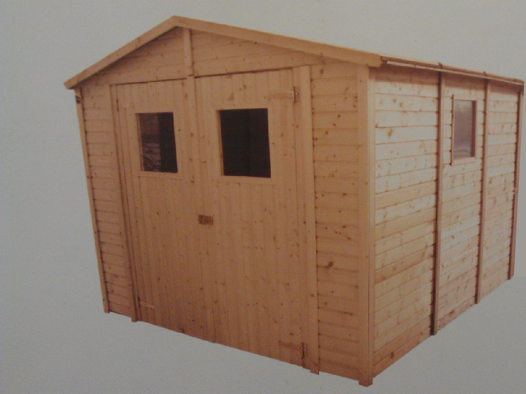 CASETA DE JARDÍN EXTERIOR de madera 12 m² - CON PISO IMPREGNADO - exteriores  A226x416x324 cm - construcción de
